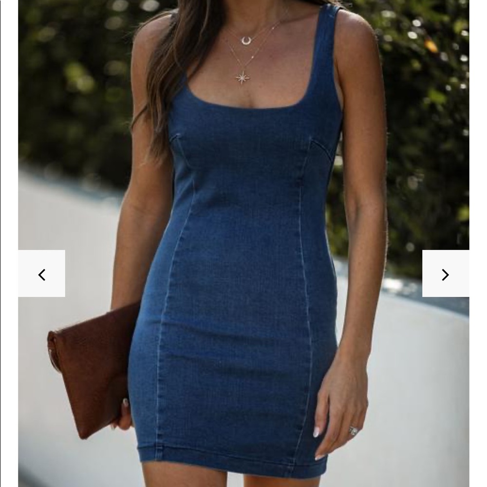 Denim mini bodycon dress